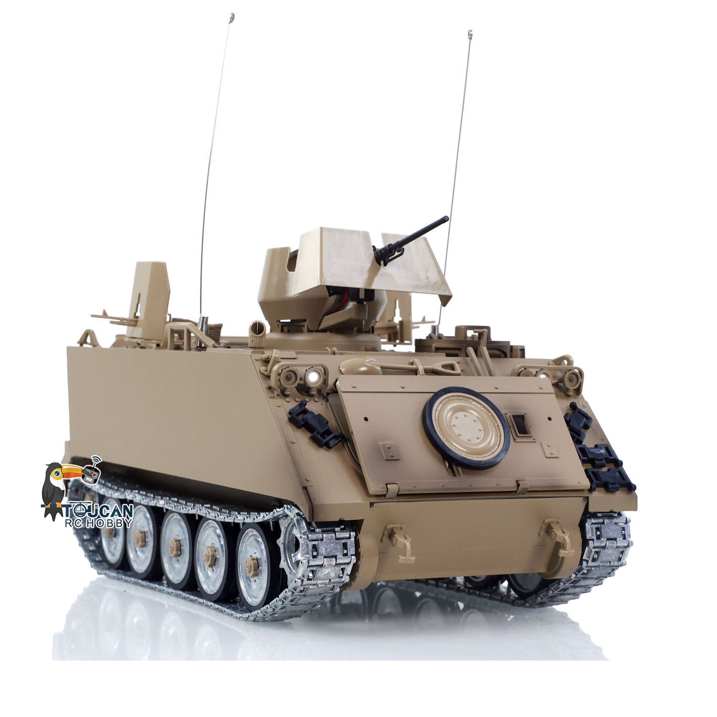 TD 1/16 RC Tank M2412-B M113A1 ACAV 360 Turret Rotation Infrared Metal Wheels Gearbox Smoke Unit Radio Control Military Model