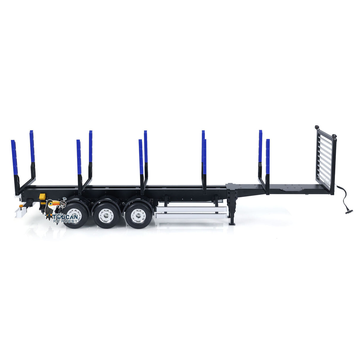 TOUCAN RC HOBBY 3Axles 1/14 Finished Timber Trailer for Logging Truck DIY 1/14 RC Tractor Model Painted Simulation Vehicle DIY