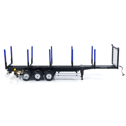 TOUCAN RC HOBBY 3Axles 1/14 Finished Timber Trailer for Logging Truck DIY 1/14 RC Tractor Model Painted Simulation Vehicle DIY