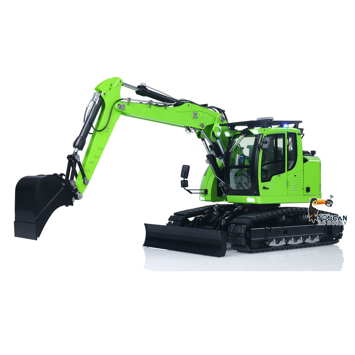 Verbesserter 1/14 RC Hydraulikbagger LR 914 5-Wege-Ventil Elektrobagger Modell RTR Baufahrzeug Frsky X14 Funkbatterie