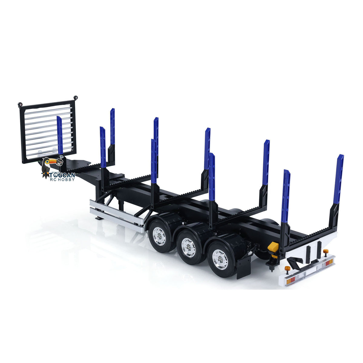 TOUCAN RC HOBBY 3Axles 1/14 Finished Timber Trailer for Logging Truck DIY 1/14 RC Tractor Model Painted Simulation Vehicle DIY