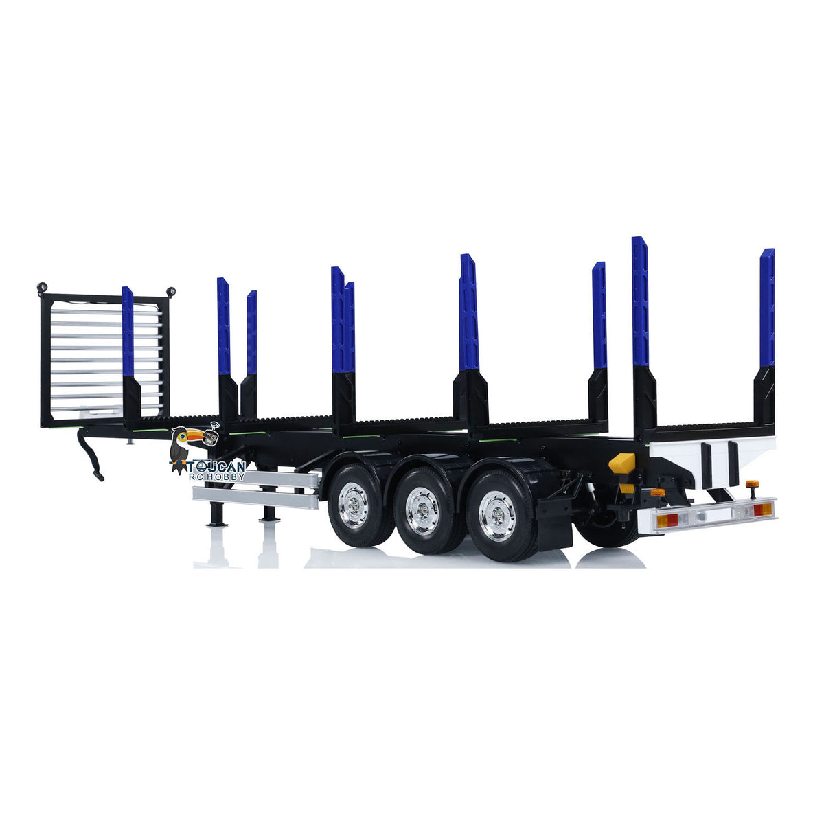 TOUCAN RC HOBBY 3Axles 1/14 Finished Timber Trailer for Logging Truck DIY 1/14 RC Tractor Model Painted Simulation Vehicle DIY