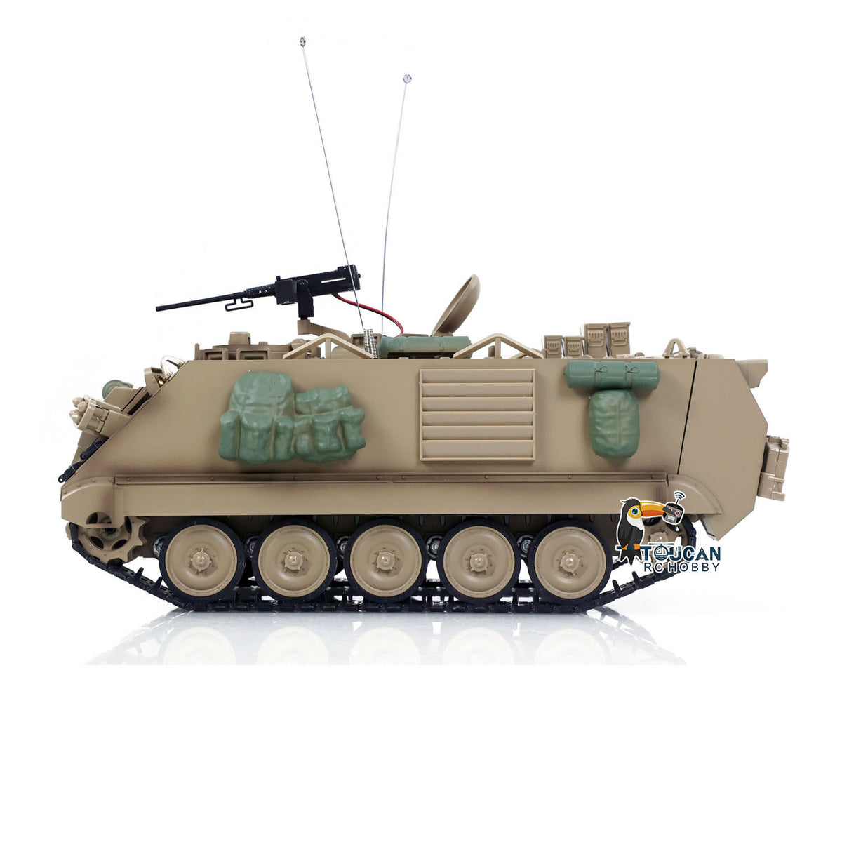 TOUCAN RC HOBBY Fast Free Shipping Tongde 1/16 RC Military Tank M2412-C M113A2 APC Turret Rotation 360 Degree Infrared LED Light Sound System Remote Control Electric Toy Model
