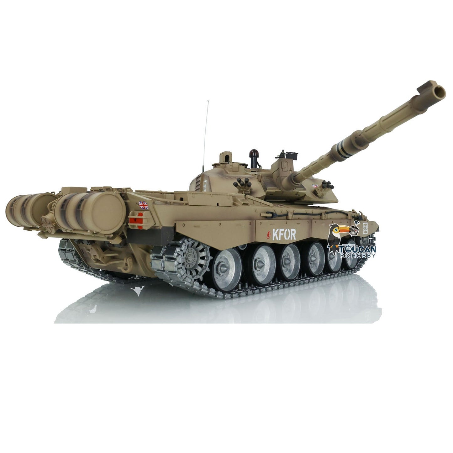 Henglong 1/16 2.4G TK7.0 British Challenger II 3908 RTR RC Tank 360 Degree Turret BB IR Smoke Metal Tracks Sprockets Idlers Road Wheels