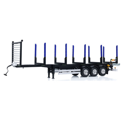 TOUCAN RC HOBBY 3Axles 1/14 Finished Timber Trailer for Logging Truck DIY 1/14 RC Tractor Model Painted Simulation Vehicle DIY