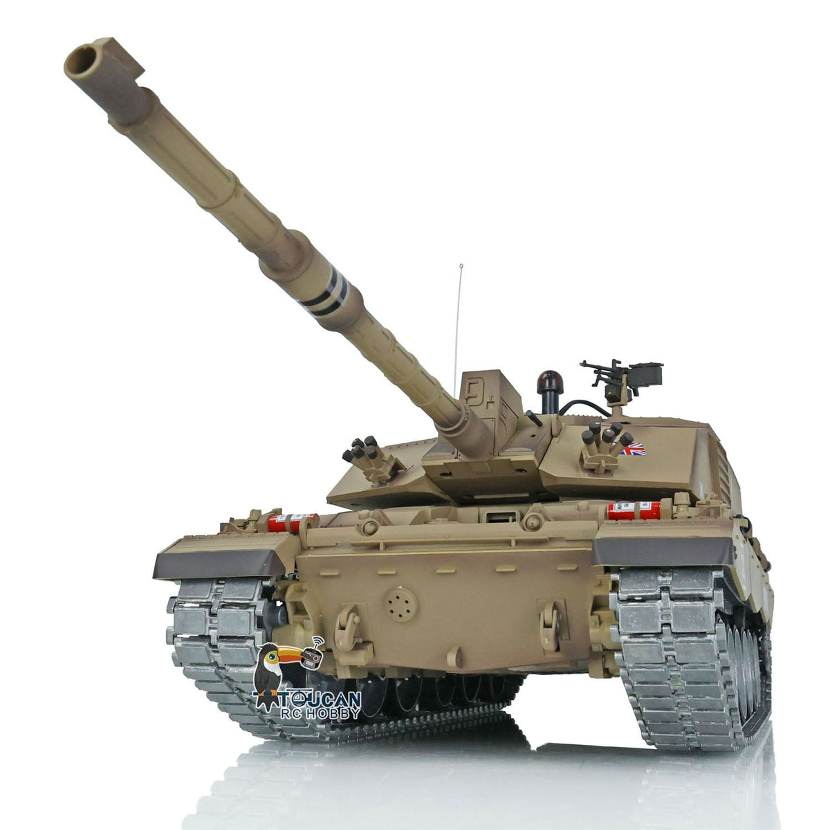 Henglong 1/16 TK7.0 Professional British Challenger II 3908 RTR RC Tank 360 Degrees Turret IR BB Smoke Metal Sprockets Idlers Road Wheels Single Rubber Tracks