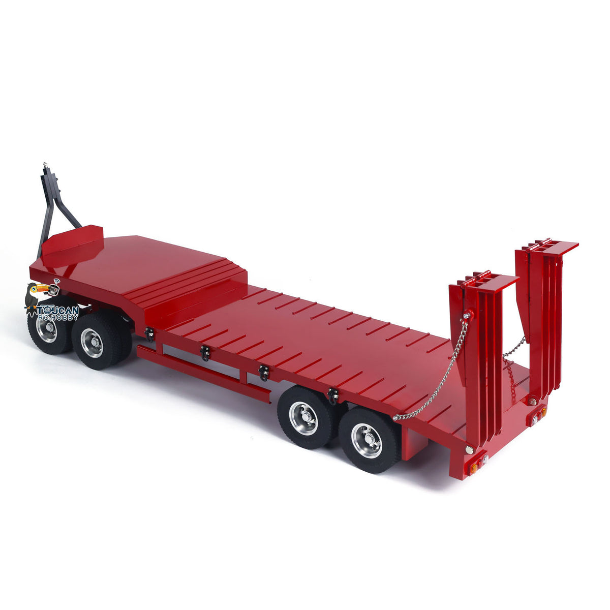 Metall 4-achsiger Vollanhänger für 1/14 RC Sattelzugmaschine Fernbedienung Auto Simulation Hobby Modell DIY Heckklappe