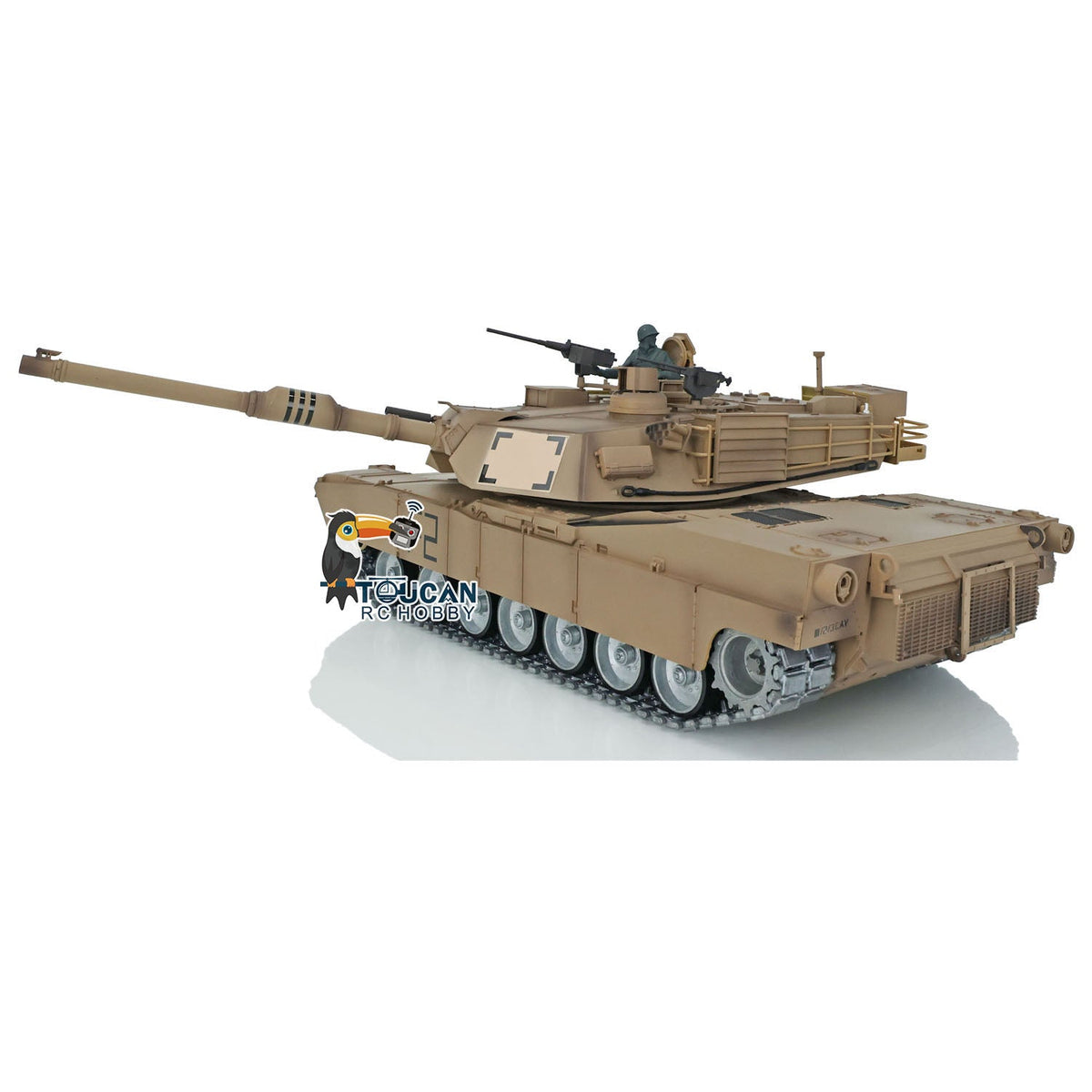 Henglong 1/16 TK7.1 Abrams M1A2 RTR RC Tank 3918 Openable Hatch Rotatable Panoramic Sight Barrel Recoil 360 Degrees Turret BB IR Smoke Metal Wheels Tracks Gearbox