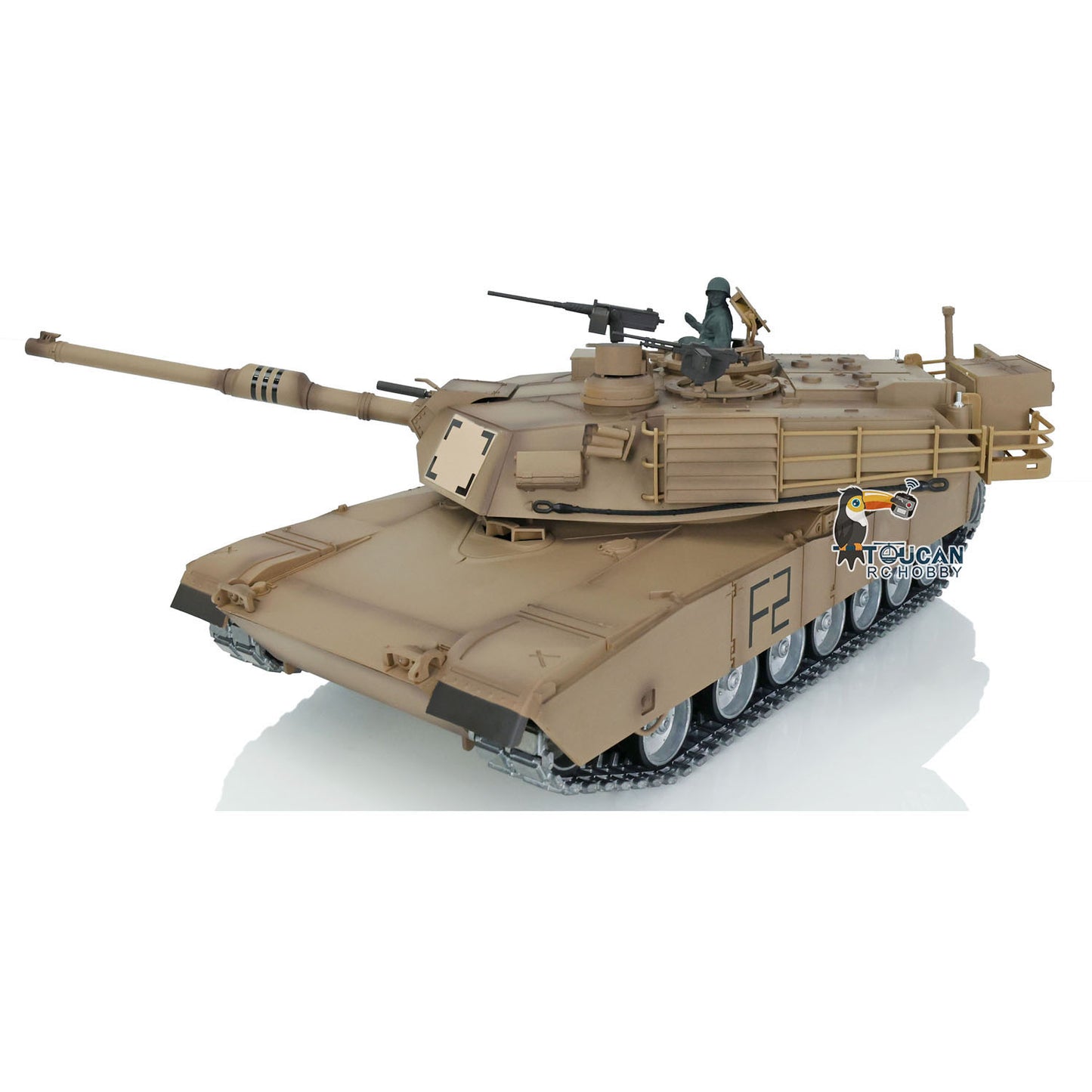 2,4 GHz Heng Long 1/16 Vollmetall-Chassis, fahrbereit, ferngesteuert, IR TK16 Panzer 3918 M1A2 Abrams, offenes Feuer, Rauchen, Blitz, 360