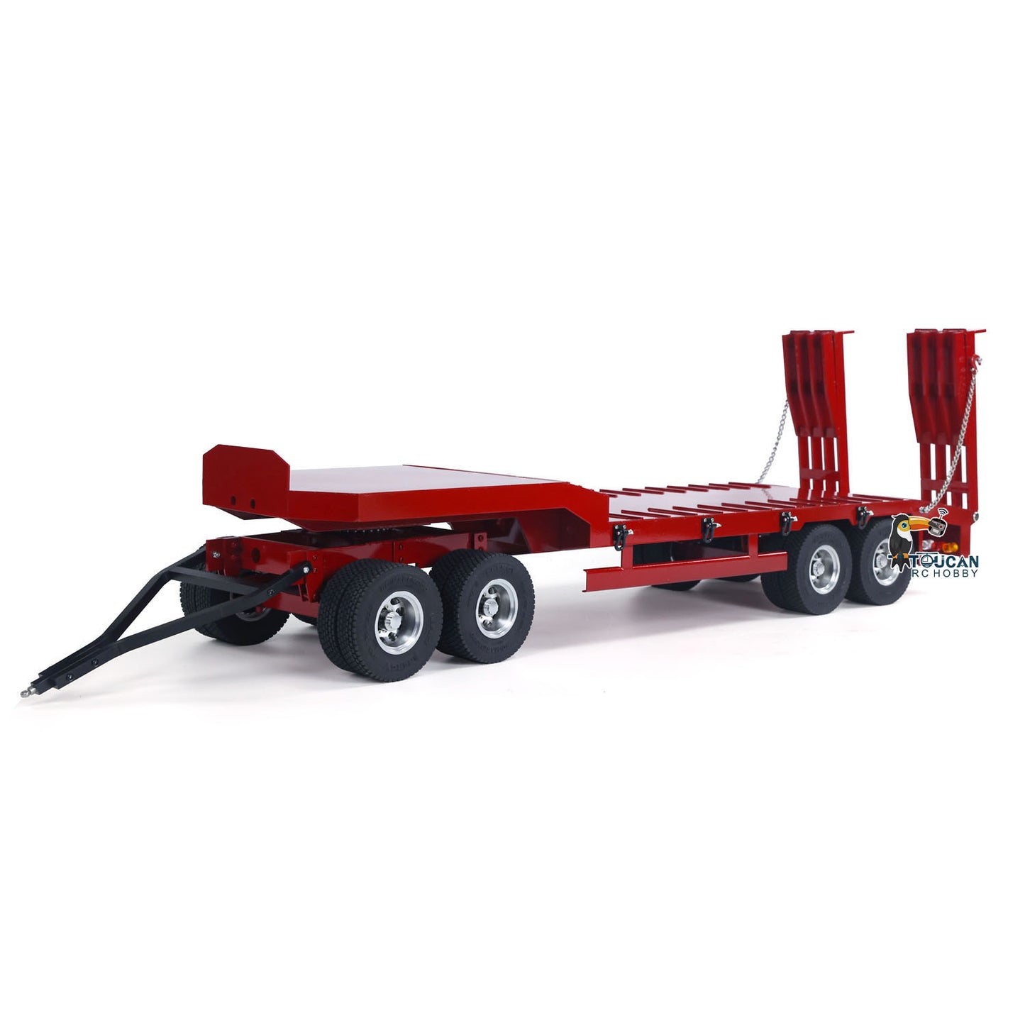 Metall 4-achsiger Vollanhänger für 1/14 RC Sattelzugmaschine Fernbedienung Auto Simulation Hobby Modell DIY Heckklappe