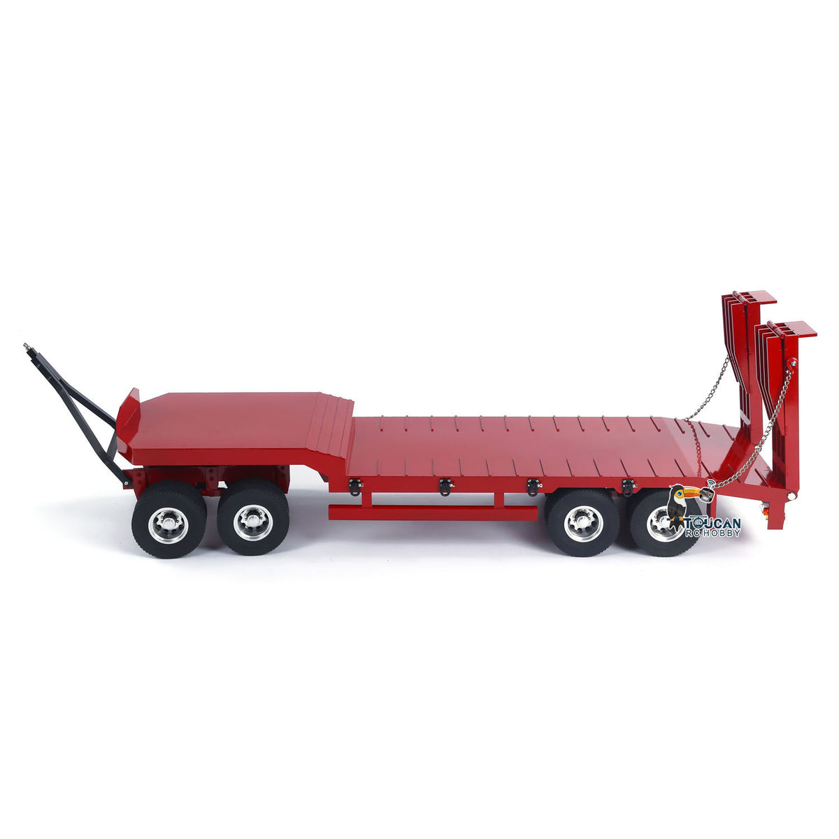 Metall 4-achsiger Vollanhänger für 1/14 RC Sattelzugmaschine Fernbedienung Auto Simulation Hobby Modell DIY Heckklappe