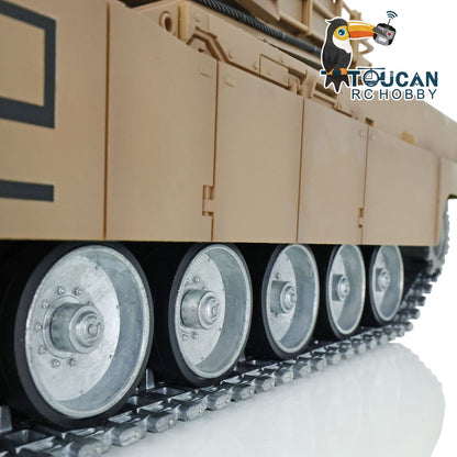 Henglong 1/16 TK7.1 Abrams M1A2 RTR RC Tank 3918 Openable Hatch Rotatable Panoramic Sight Barrel Recoil 360 Degrees Turret BB IR Smoke Metal Wheels Tracks Gearbox