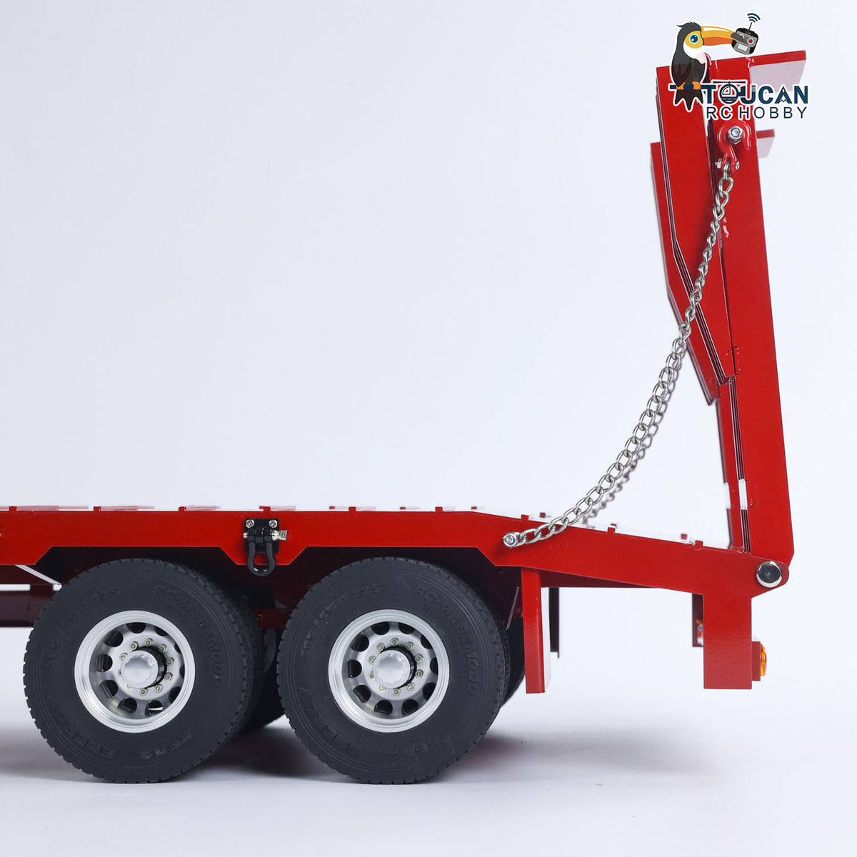 Metall 4-achsiger Vollanhänger für 1/14 RC Sattelzugmaschine Fernbedienung Auto Simulation Hobby Modell DIY Heckklappe