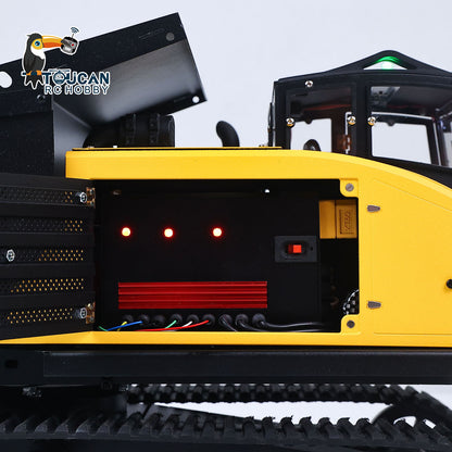 WKLC Metal 1/14 Hydraulic RC Dump Truck T14R Crawler Tracked Tipper Construction Machine Light Sound System Flysky ST8 Radio