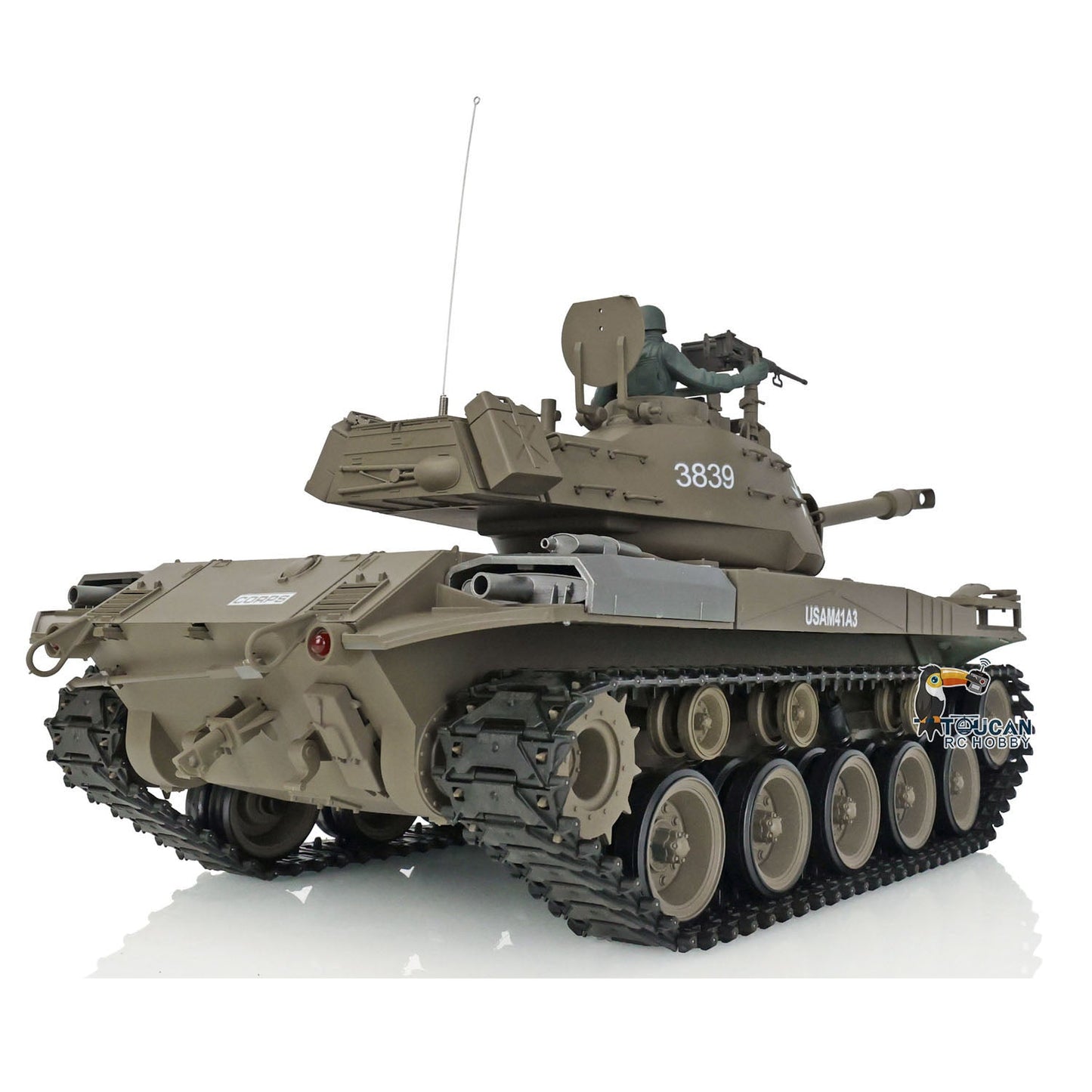 Henglong 1/16 TK7.0 Plastic 3839 USA Walker Bulldog M41A3 RTR RC Tank Infrared System BB Smoke Unit Sounds Lights Model