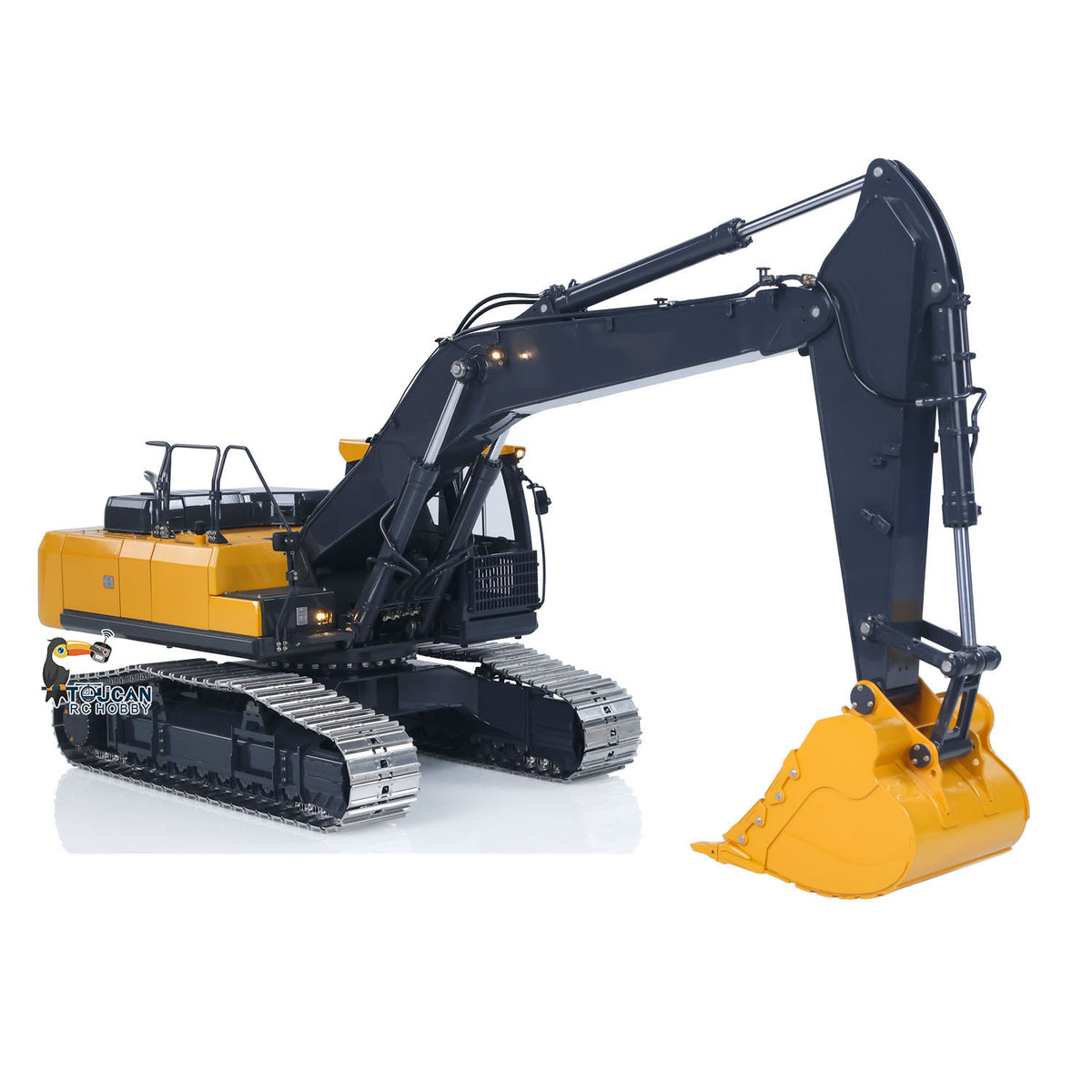 1/14 FROG-E400 Full Metal RC Excavator Hammer Version w/3 Oil Pumps 4-Way Valve PNP No Light Sound