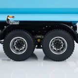 MD 1/14 8x4 RC Hydraulic Dump Truck CNC 2-Speed Transmission Differential Lock Axles Sound Light System FlySky ST8 Radio Controller
