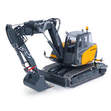 LESU Metal 1/14 Hydraulic RC Excavator MC15 4 Arms Remote Control Digger Model 9 Ways Valve Dual Pumps Light Sound Radio Battery