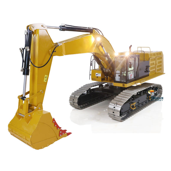 Metal Assembled Painted Hydraulic 1/8 390F RC Excavator Heavy Duty Construction Vehicles Hobby Models Light Sound System
