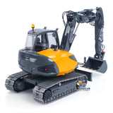 LESU Metal 1/14 Hydraulic RC Excavator MC15 4 Arms Remote Control Digger Model 9 Ways Valve Dual Pumps Light Sound Radio Battery