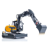LESU Metal 1/14 Hydraulic RC Excavator MC15 4 Arms Remote Control Digger Model 9 Ways Valve Dual Pumps Light Sound Radio Battery