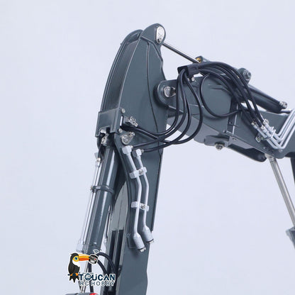 TOUCAN RC HOBBY PROMOTION LESU Metal 1/14 Hydraulic RC Excavator MC15 4 Arms Remote Control Digger Model 9 Ways Valve Dual Pumps Light Sound Radio Battery