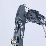 LESU Metal 1/14 Hydraulic RC Excavator MC15 4 Arms Remote Control Digger Model 9 Ways Valve Dual Pumps Light Sound Radio Battery
