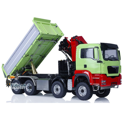 TOUCAN RC HOBBY LESU 1/14 8X8 RC Hydraulic 3-Ways Dumper Truck for Remote Control Crane 2Speed Gearbox Tipper W/ Sound Light ESC Servo