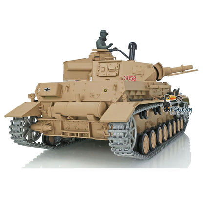Henglong 1/16 TK7.0 Promotion German Panzer IV F 3858 RTR RC Tank 360 Degrees Turret Smoke IR BB Metal Barrel Sprockets Idlers Wheels Tracks Gearbox