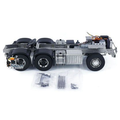 Metallchassis 6x6 3-Gang-Getriebe für 1/14 RC Traktor Ferngesteuerter LKW 3363 Automodell Differentialsperre Achsen