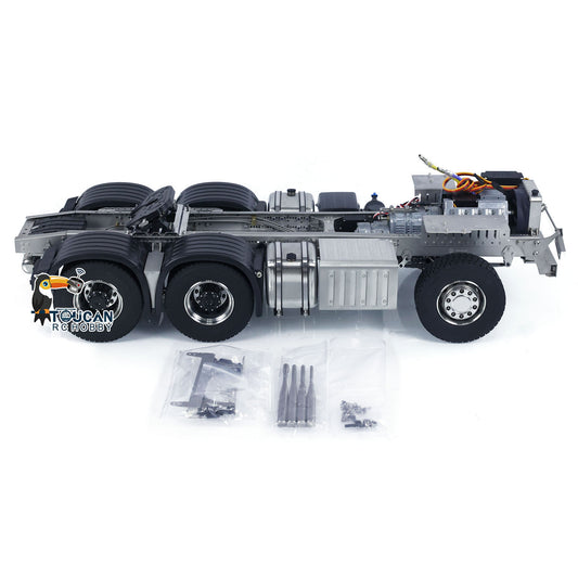In Stock Metal Chassis 6x6 3-speed Transmission for 1/14 RC Tractor Remote Controlled Truck 3363 Car Model Differential Lock Axles