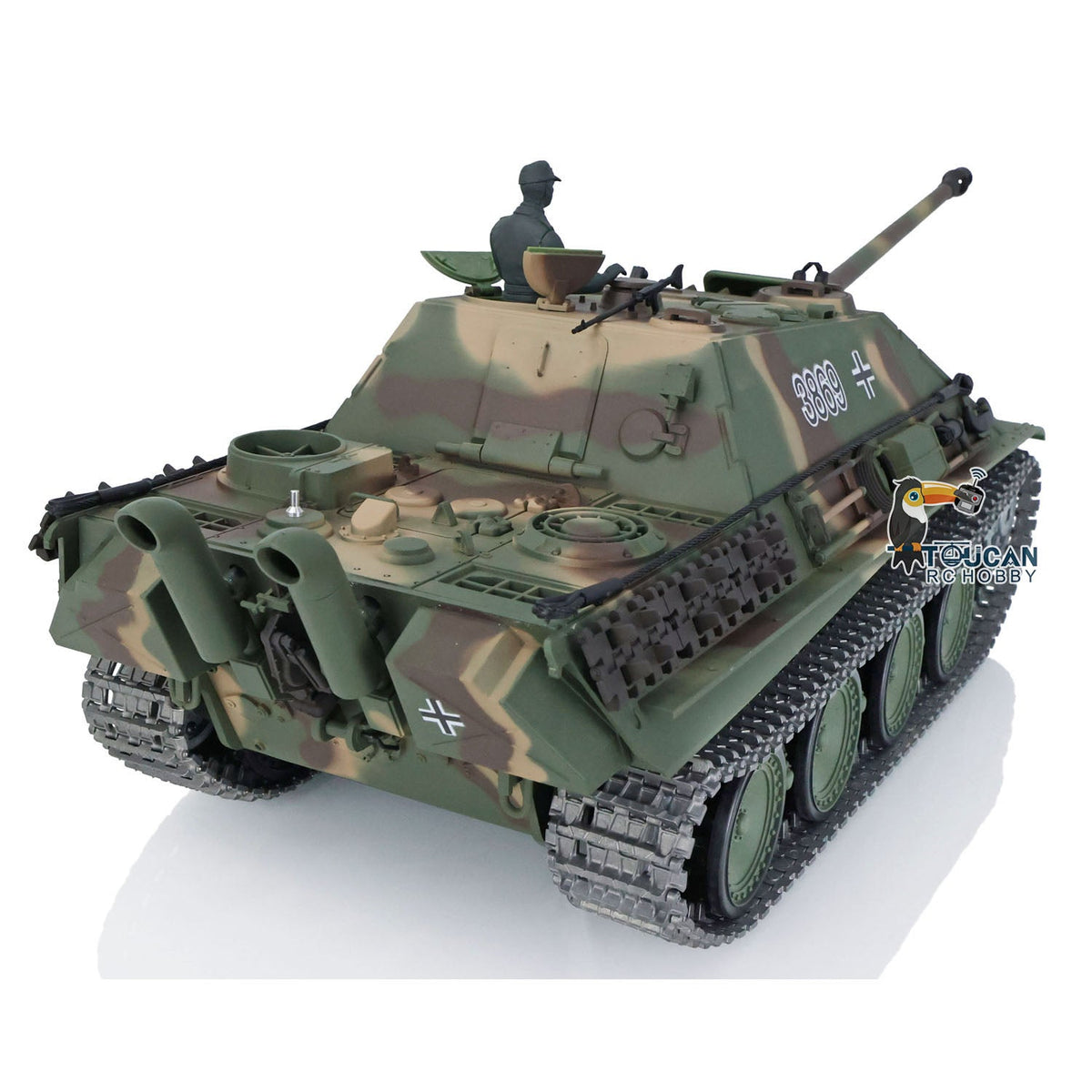 Henglong 1/16 TK7.0 Promotion German Jadpanther 3869 RTR RC Tank Smoke IR BB Unit Metal Idlers Sprockets Wheels Barrel Gearbox Tracks