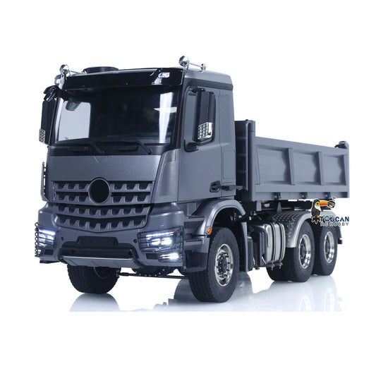 1/14 Hydraulischer RC-Muldenkipper 6x6 Metall-Funksteuerungs-Kipperwagen 3-Gang-Getriebe mit Licht-Soundsystem Differentialsperre Achsen