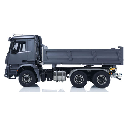 1/14 Hydraulischer RC-Muldenkipper 6x6 Metall-Funksteuerungs-Kipperwagen 3-Gang-Getriebe mit Licht-Soundsystem Differentialsperre Achsen