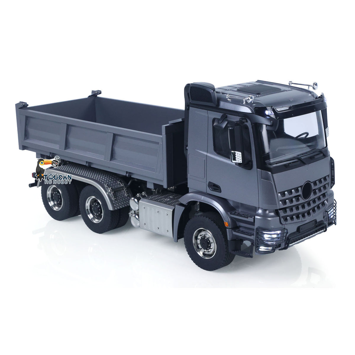 1/14 Hydraulischer RC-Muldenkipper 6x6 Metall-Funksteuerungs-Kipperwagen 3-Gang-Getriebe mit Licht-Soundsystem Differentialsperre Achsen