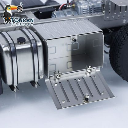 Metallchassis 6x6 3-Gang-Getriebe für 1/14 RC Traktor Ferngesteuerter LKW 3363 Automodell Differentialsperre Achsen