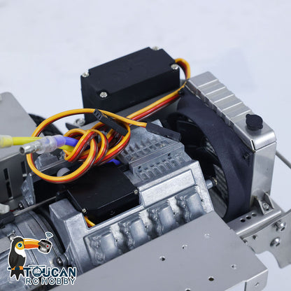 Metallchassis 6x6 3-Gang-Getriebe für 1/14 RC Traktor Ferngesteuerter LKW 3363 Automodell Differentialsperre Achsen
