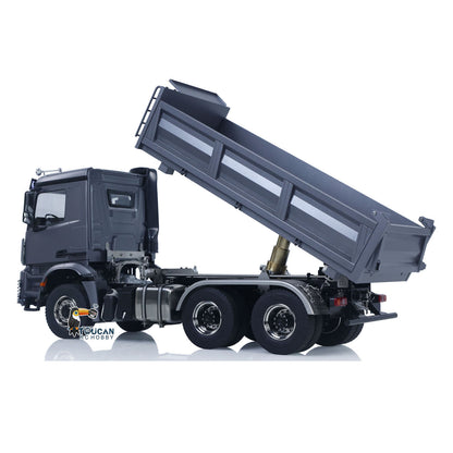 1/14 Hydraulischer RC-Muldenkipper 6x6 Metall-Funksteuerungs-Kipperwagen 3-Gang-Getriebe mit Licht-Soundsystem Differentialsperre Achsen