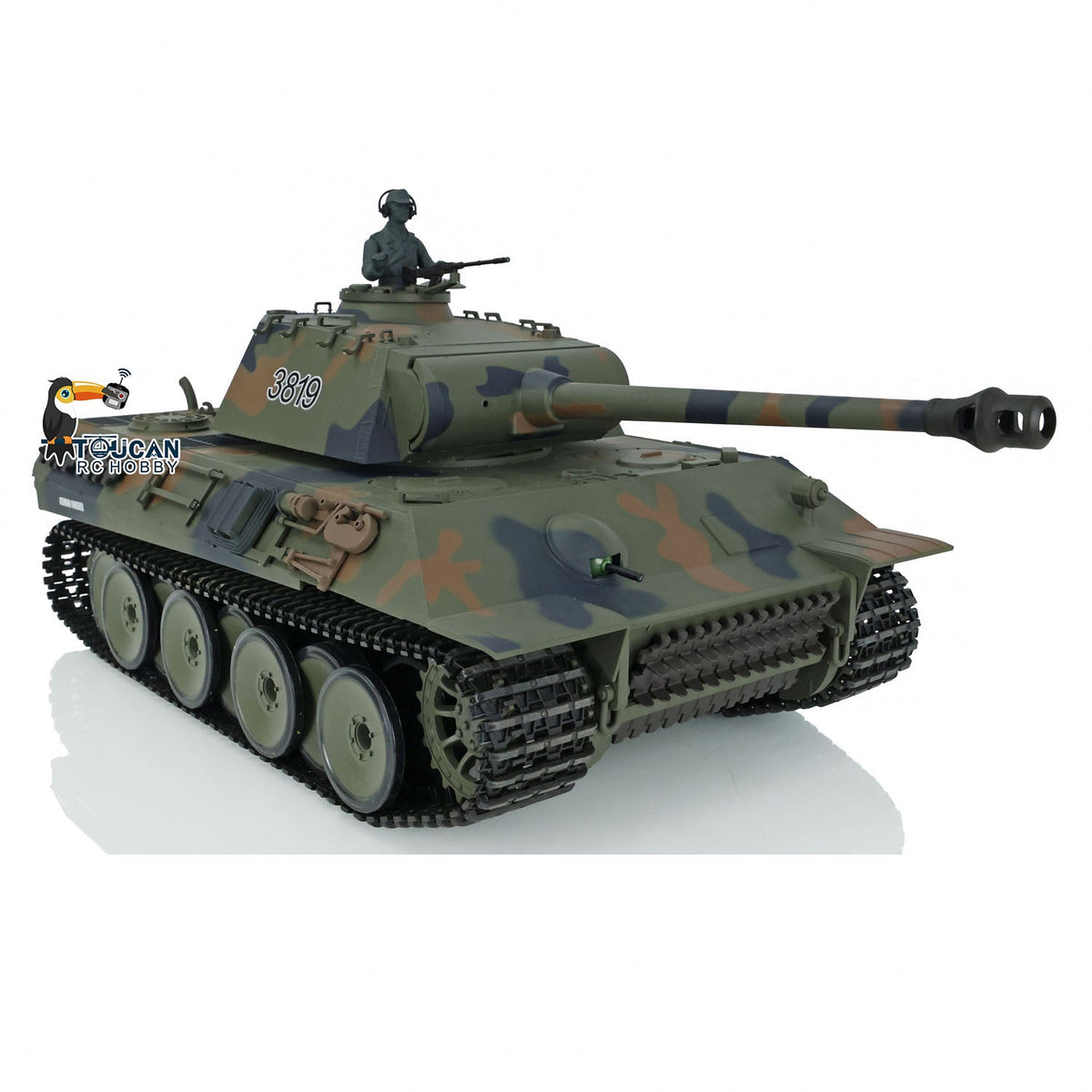 Henglong 1/16 TK7.0 Plastic 3819 German Panther V RTR RC Tank Armored Vehicle Model Infrared Combat BB Unit Smoke Sound Light System