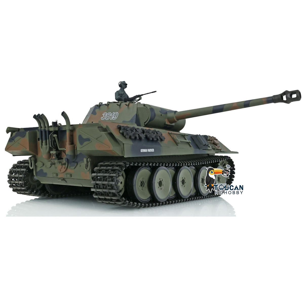 Henglong 1/16 TK7.0 Plastic 3819 German Panther V RTR RC Tank Armored Vehicle Model Infrared Combat BB Unit Smoke Sound Light System