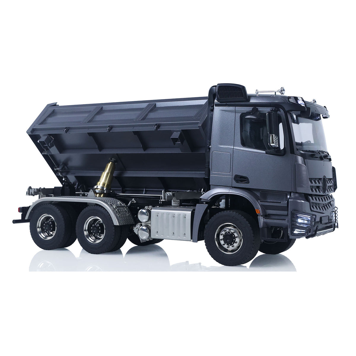 1/14 Hydraulischer RC-Muldenkipper 6x6 Metall-Funksteuerungs-Kipperwagen 3-Gang-Getriebe mit Licht-Soundsystem Differentialsperre Achsen
