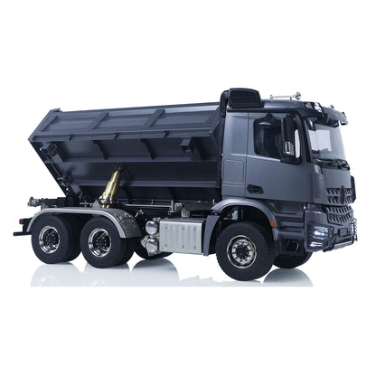 1/14 Hydraulischer RC-Muldenkipper 6x6 Metall-Funksteuerungs-Kipperwagen 3-Gang-Getriebe mit Licht-Soundsystem Differentialsperre Achsen
