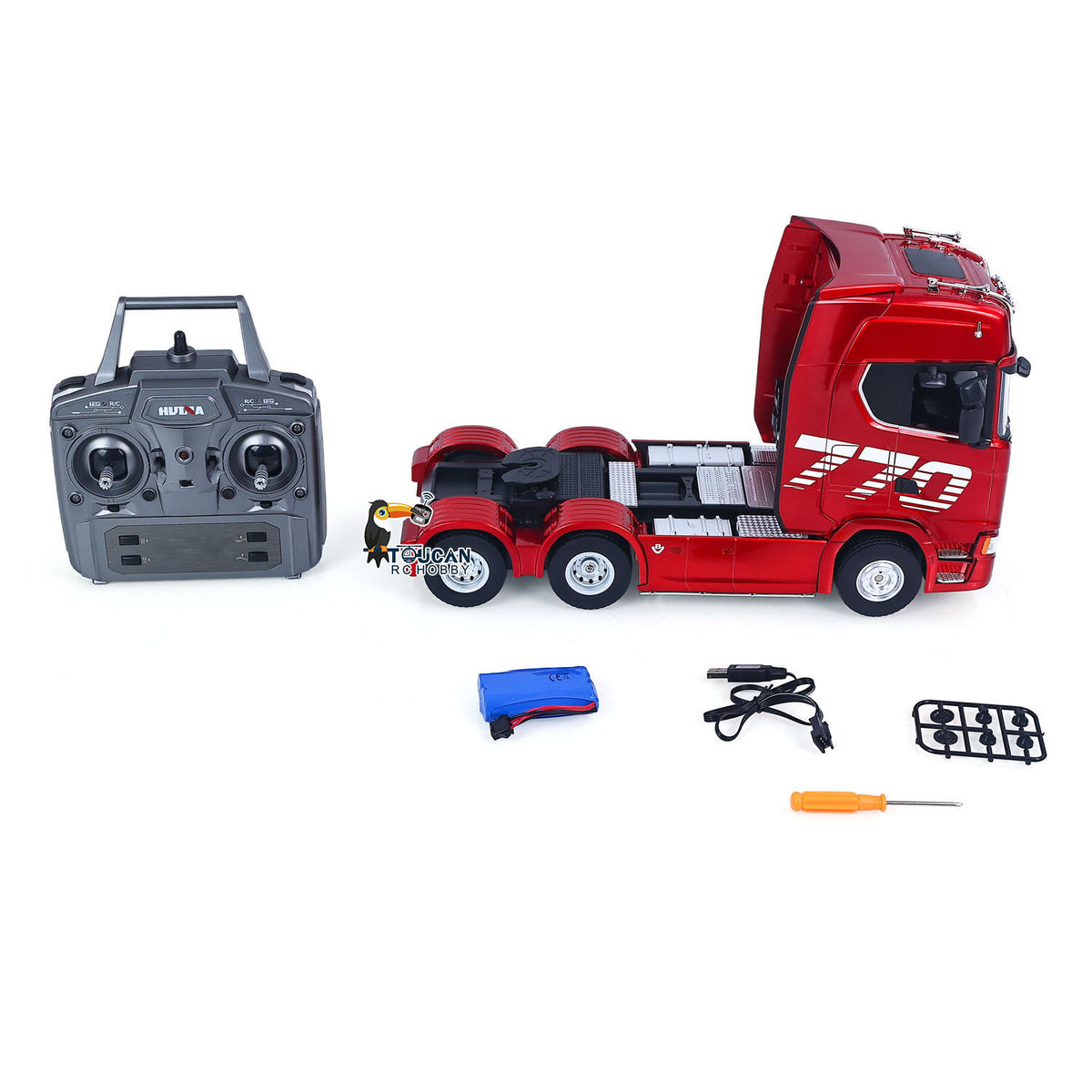 TOUCAN RC HOBBY RTR HUINA 1/18 RC Lorry Car Plastic Remote Control Tractor Truck SC 770S 1501PRO 6X4 SC Model Lights Sound System RTR Model