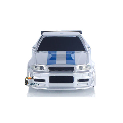 1/43 RC-Rennwagen R34 Funkgesteuertes Hochgeschwindigkeits-Driftfahrzeug 4WD RTR Mini-Autospielzeug 2,4G Funkbatterie Geschenke für Kinder
