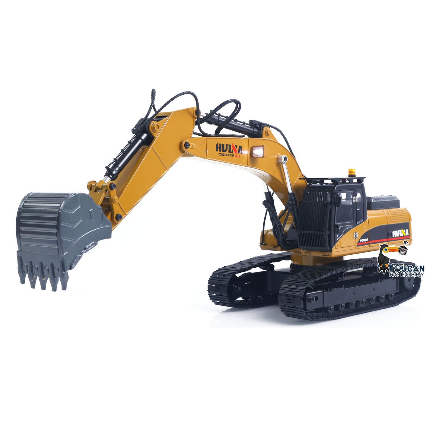 HUINA Upgrade 580 1/14 Metal Excavator Model Engineering Vehicle Electric Ball Grabber 360 Rotating Shear Claw Sound Lights