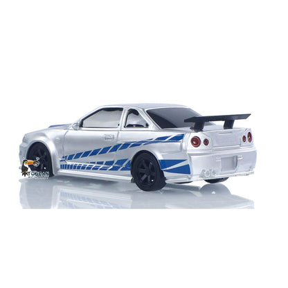 1/43 RC-Rennwagen R34 Funkgesteuertes Hochgeschwindigkeits-Driftfahrzeug 4WD RTR Mini-Autospielzeug 2,4G Funkbatterie Geschenke für Kinder