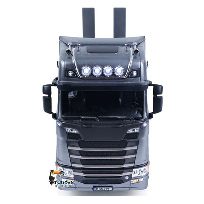 TOUCAN RC HOBBY 1/18 RC Tractor Truck Remote Control Truck 770S 3 Axle Plastic Semi Trailer Flatbed Finished Model RTR Battery Light Sound Effects