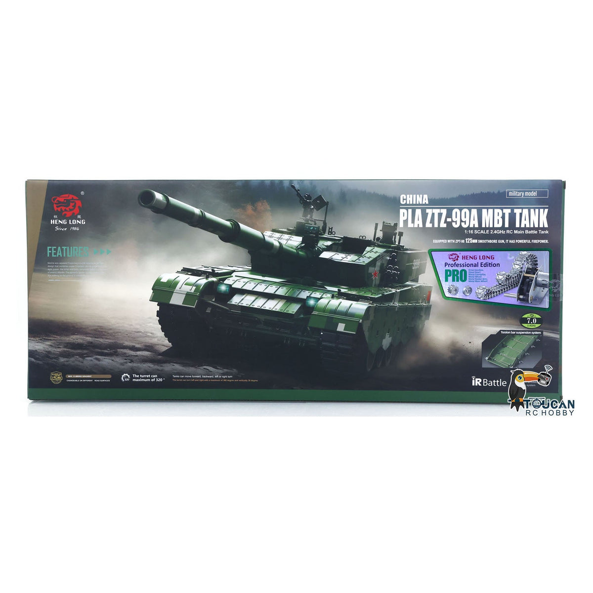 Henglong 1/16 TK7.0 3899A China ZTZ 99A MBT RTR RC Tank Model 360 Degrees Turret Barrel Recoil IR Smoke Metal Tracks Sprockets Idlers Road Wheels
