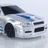 1/43 RC Racing Car R34 Radio Controlled High Speed Drift Vehicle 4WD RTR Mini Car Toy 2.4G Radio Battery Gifts for Children