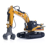 HUINA Upgrade 580 1/14 Metal Excavator Model Engineering Vehicle Electric Ball Grabber 360 Rotating Shear Claw Sound Lights